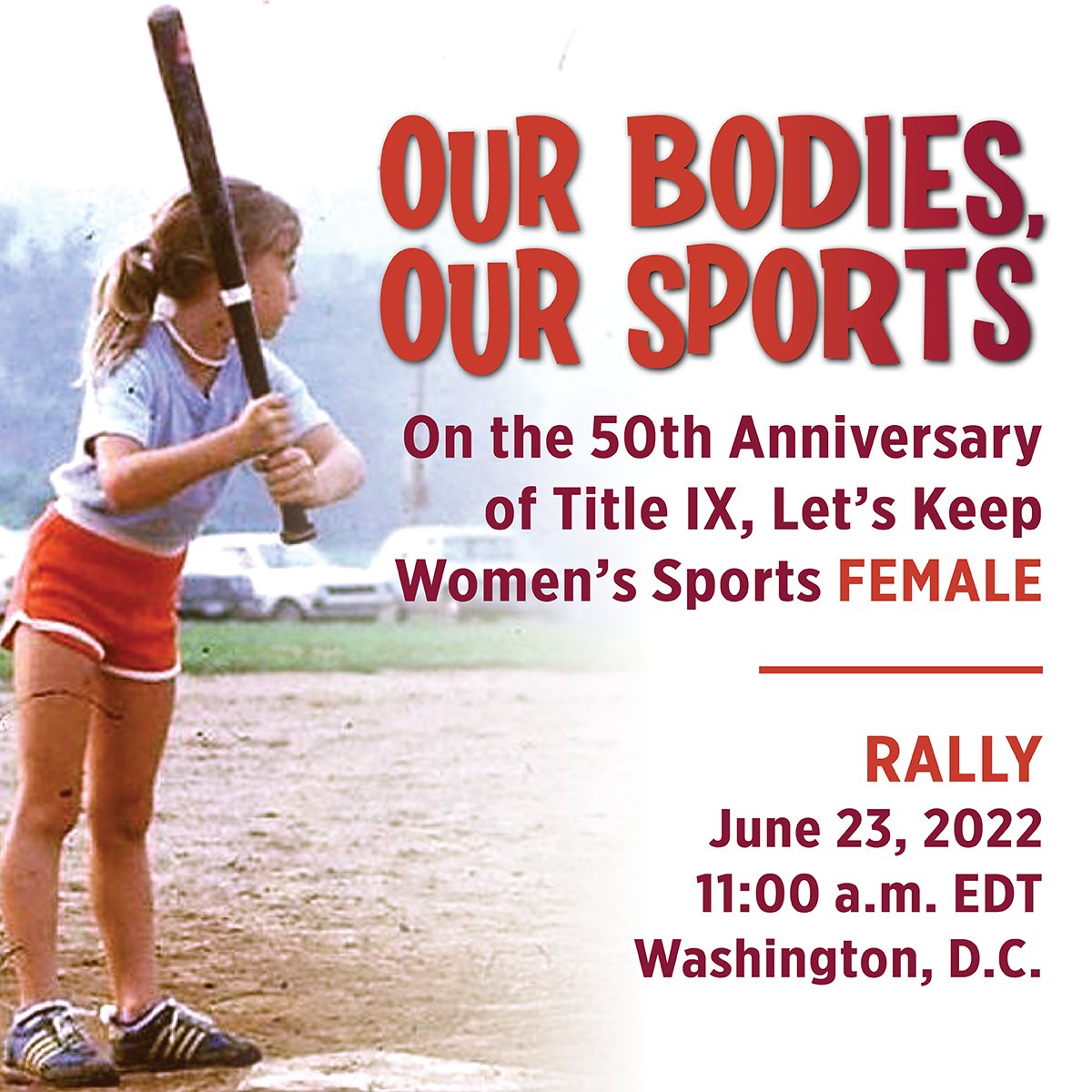 std- WDI USA is participating in a rally to celebrate the 50th anniversary of Title IX. Join WDI USA president @KDansky (standing strong at the plate) to celebrate 50 years of women's sports! Details to come. #OurBodiesOurSports #KeepWomensSportsFemale #WomensSportsWeek