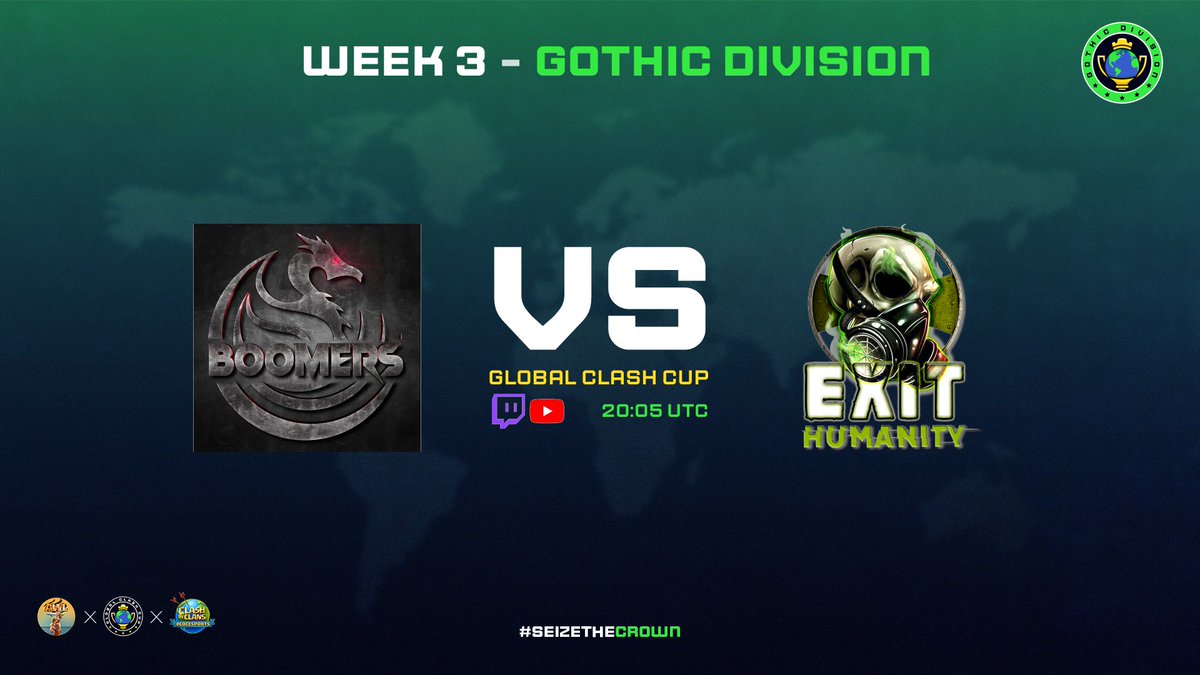 GlobalClashCup's tweet image. We are LIVE with @EllivilleGaming for 4 back-to-back Gothic Division wars; starting NOW!

⚔️ @QuickResponse17 VS Sharks
⚔️ @DePuikeBendecoc VS ConnectingDots 
⚔️ The Boomers VS @_ExitHumanity
⚔️ @UnityAE VS ITP TEAM

🔴 Join us at:
twitch.tv/GlobalClashCup

#SeizeTheCrown 👑