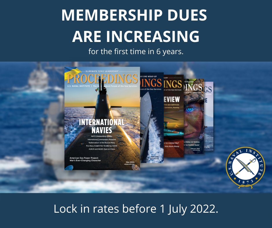 U.S. Naval Institute on Twitter "Membership dues are increasing on 1