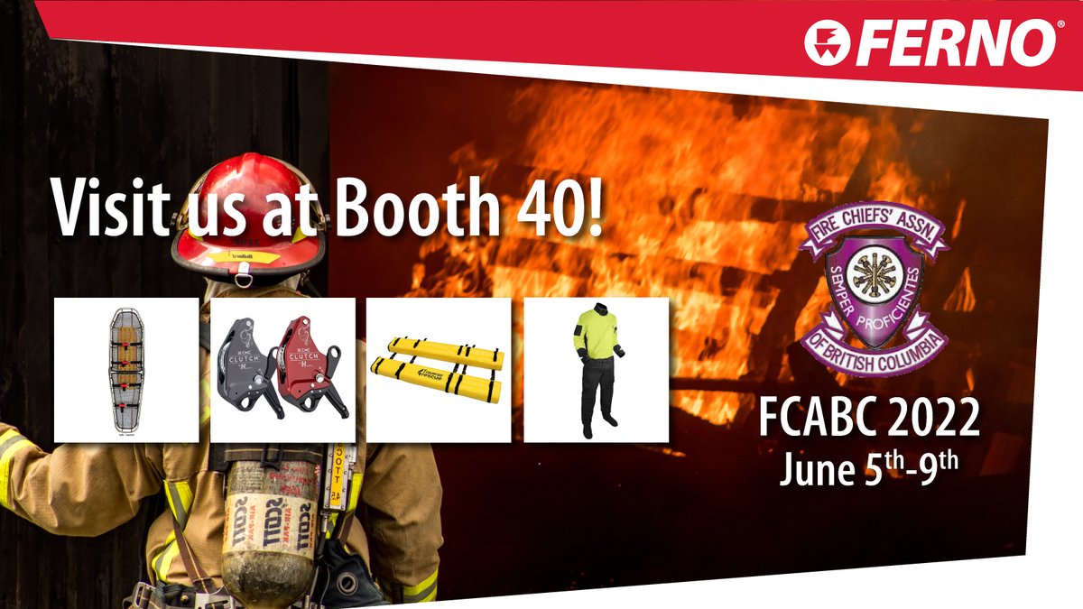 FernoCanada's tweet photo. We're at the 91st Annual Fire Chief's Association of BC Conference &amp; Education Summit in Victoria! 
Come see us at Booth 40! #FCABC https://t.co/UGP00UmH68