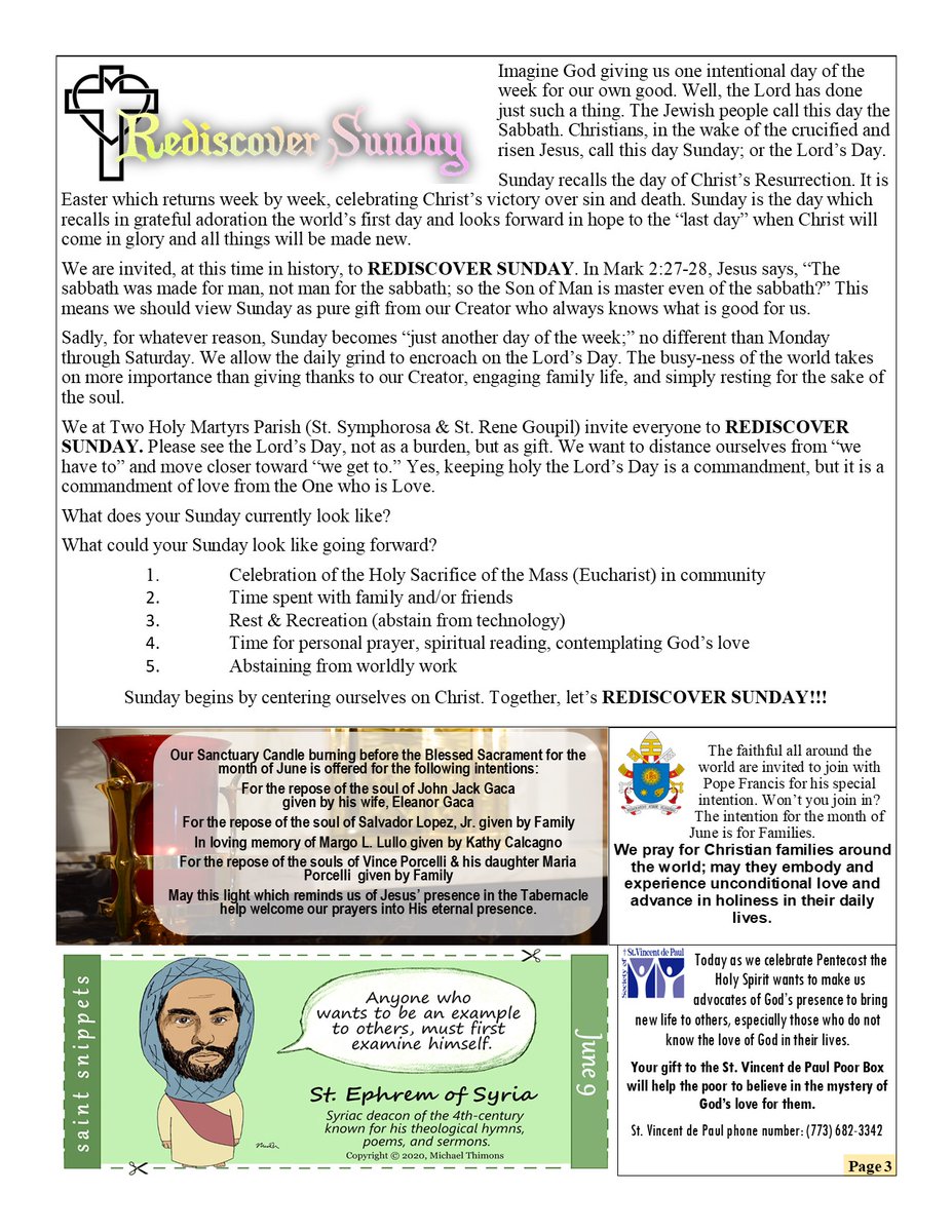 twoholymartyrs's tweet photo. Family fest news, our 8th grade graduates, Faith formation, help wanted at the fest and more in this weeks bulletin. Take a look and join us! (part 1) #twoholymartyrsparish #churchbulletin https://t.co/smVtoOYmEi