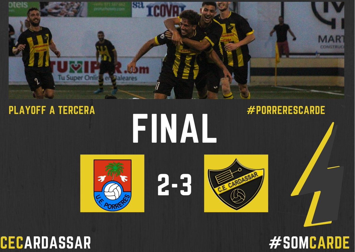 cardassar's tweet photo. 123’⏱|#PorreresCarde |2-3|

𝗦𝗜𝗜𝗜𝗜𝗜𝗜𝗜! 𝗔 𝗟𝗔 𝗙𝗜𝗡𝗔𝗟! 𝗩𝗢𝗟𝗘𝗠 𝗧𝗢𝗥𝗡𝗔𝗥 𝗔 𝗧𝗘𝗥𝗖𝗘𝗥𝗔!!!!!!

💛 Amb 9 jugadors, hem fet HISTÒRIA. https://t.co/9k6PJKVhDI