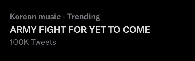 BTSTrendSongs's tweet photo. I love seeing small, big accs and bases from several countries working hard for HTS and the tannies comeback. (I love seeing everyone working hard). Thank you all. 💜

ARMY FIGHT FOR YET TO COME 

The #BTS new song #YetToCome is coming! Pre-save #BTS_Proof by @BTS_twt https://t.co/AdlsfEoLul