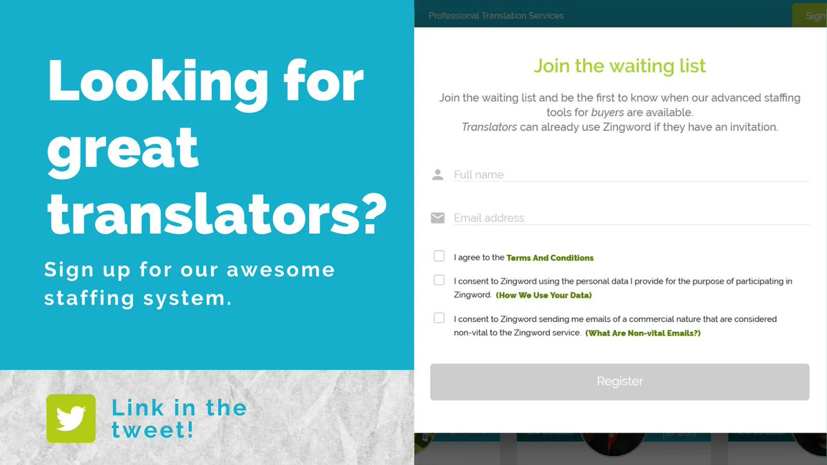 🐙 Zingword was created to facilitate collaborations between translators and clients. If you're a #translation client, sign up to be notified about our awesome tools for clients at zingword.com!

#xl8 #t9n #freelancetranslator