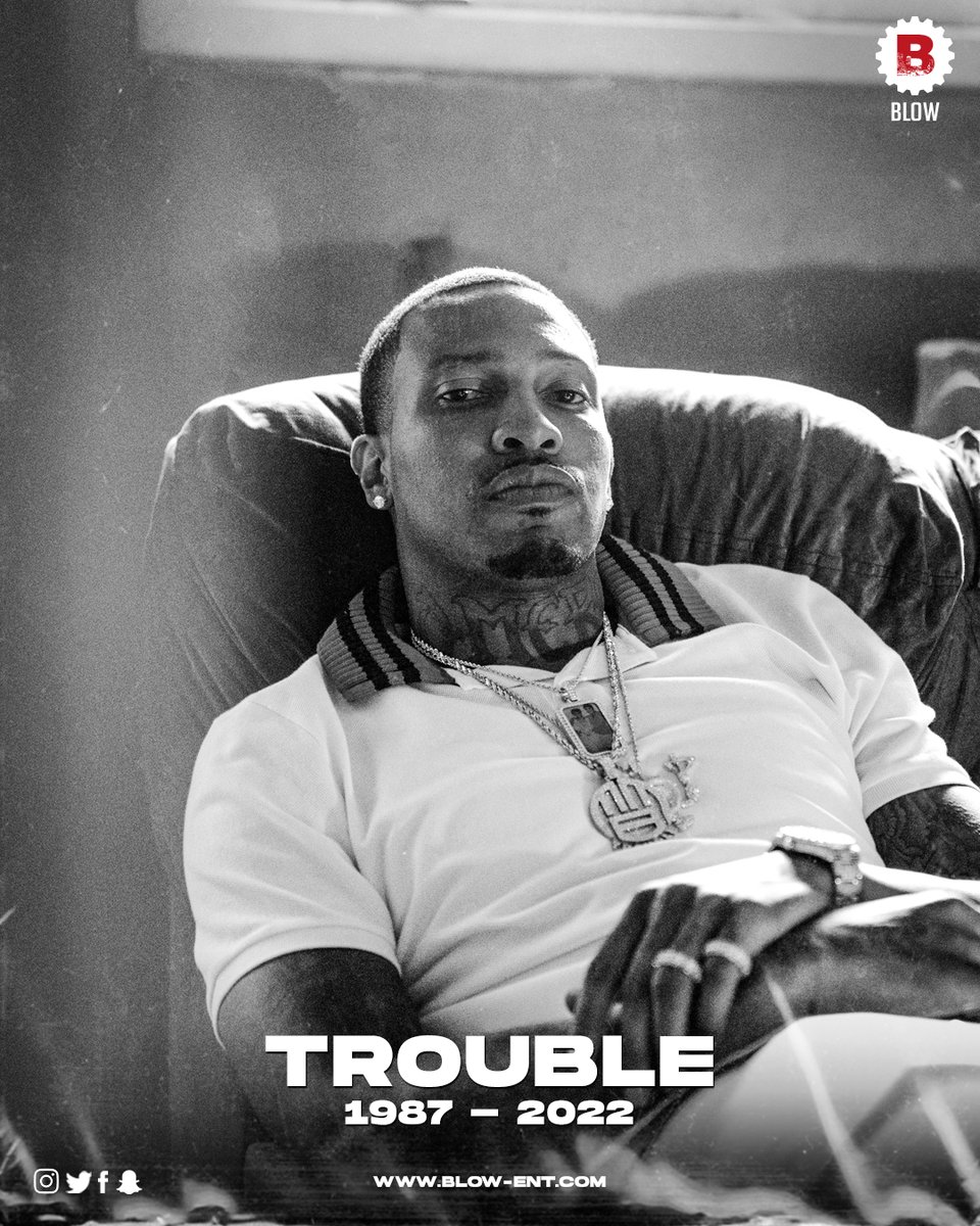 #Trouble, le rappeur d'Atlanta, est décédé. Selon les rapports, il aurait été abattu dans sa voiture la nuit dernière. 
Nous adressons toutes nos condoléances à sa famille et à ses proches. RIP 💔