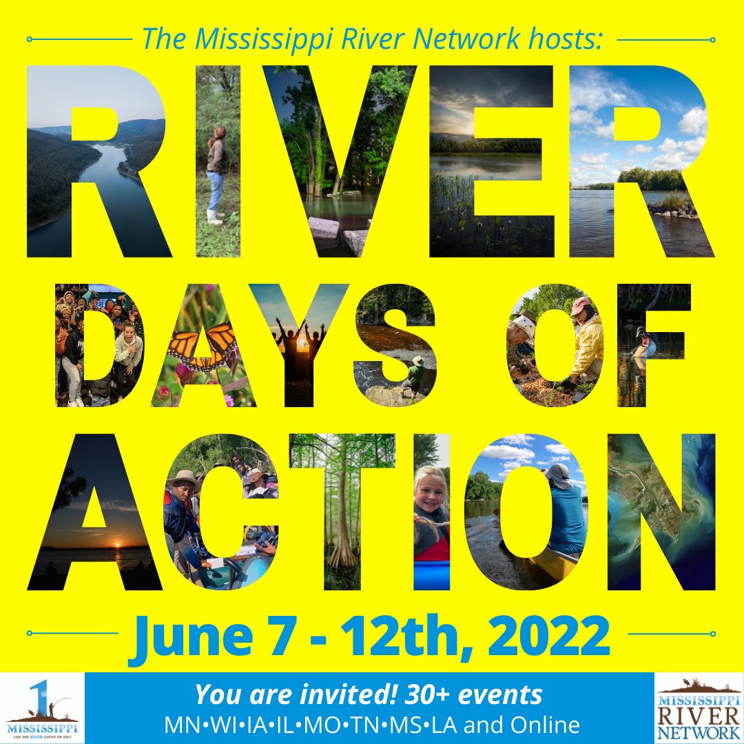 This year’s #RiverDaysOfAction theme reflects what we want to see on our #mississippiriver: 'The River is Healthy, The River is For All, The River has a Voice.'
Want to help? Choose from over 30 events here 1mississippi.org/river-days-of-…
Together, we are @1_Mississippi