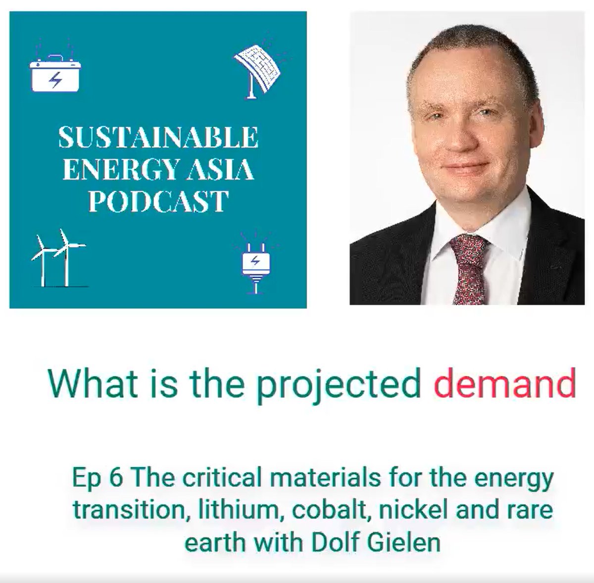 💡Are you curious about lithium-ion battery chemistry or have you heard of permanent magnets?

In a recent podcast, <a href="/IRENA/">IRENA</a>’s Innovation &amp; Technology Director Dolf Gielen shared insights on the materials critical for the #energytransition.

Listen🔊bit.ly/3xkEMUs