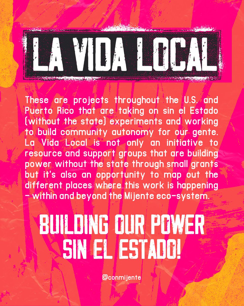 ConMijente's tweet photo. #ICYMI: Earlier this month, we announced our 2022 #LaVidaLocal Awardees - projects thru the U.S. y Puerto Rico that take on sin el estado experiments & work to build community autonomy for our gente.
Learn more about the groups here⤵️ #UnVeranoSinElEstado
https://t.co/M3aWgWs7c1 https://t.co/8Ndltx1Zsc
