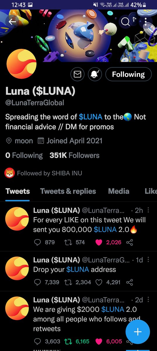 rajivstar's tweet photo. @LunaTerraGlobal Pls let's do this 🤞 am I lucky 🍀 🤞 https://t.co/mPm97t1QwY