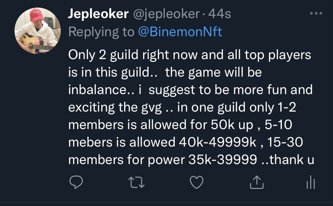 @TopDeFi20 <a href="/BinemonNft/">Binemon NFT🦄 x DeFi2.0 🍏</a> @NFT_BUIDL @SafeApple_ @AppleRFV @Bsocialfi @DRichApple  we want an action,exciting and thrill game. it wil be fun if we see pepe and kinghand fighting in different guild. quitmode in pvpmust change to surrender it means u automatic defeated in that battle