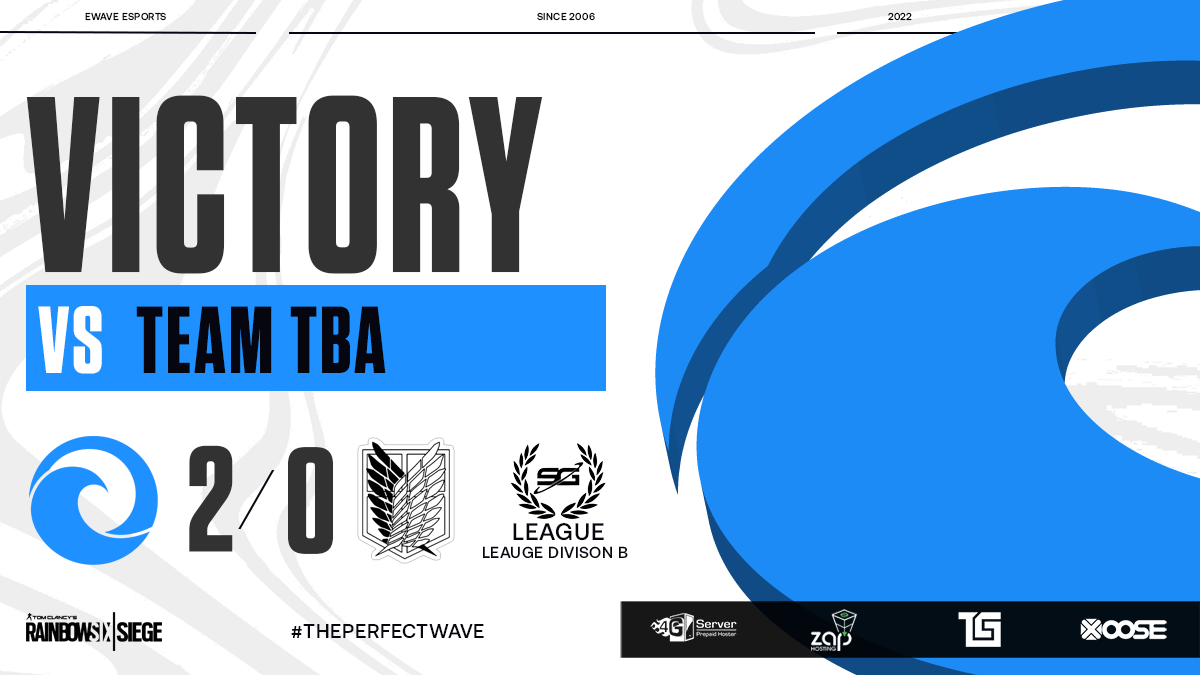 [ #Rainbow Six Main ]
Ein knapper ,aber erkämpfter Sieg gelingt uns heute gegen das #TeamTBA. Mit  7/4 ✅und  8/7 ✅beenden wir unser Match in der 🏆<a href="/sologenicDE/">SoloGenic E-Sports e.V. in Liquidation</a> #Division3.

GG an #TeamTBA!

👤<a href="/PoloOCT/">Polo’s OCTOBER 𓅓</a> 
👤@juuzoPRIME 
👤<a href="/BotGerad/">Gerad</a> 
👤<a href="/krueggi/">Krueggi.</a> 
👤<a href="/zxddr6/">Zxdd.</a> 

#THEPERFECTWAVE 💙