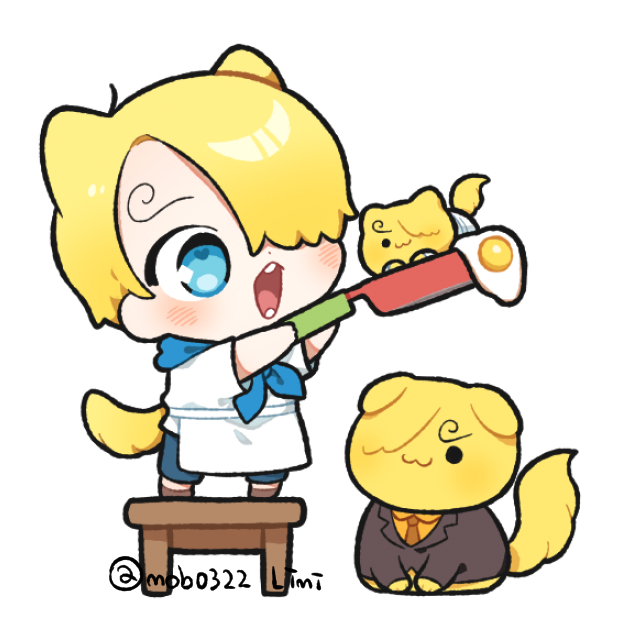 sanji (one piece) hair over one eye blonde hair tail :3 animal ears blue eyes male focus  illustration images