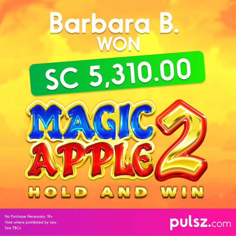 Barbara B. took a bite out of Magic Apple 2, and came out with amazing rewards!
Congratulations on this delicious #Pulszwin!
Your turn to win rewards could be in the apples ►