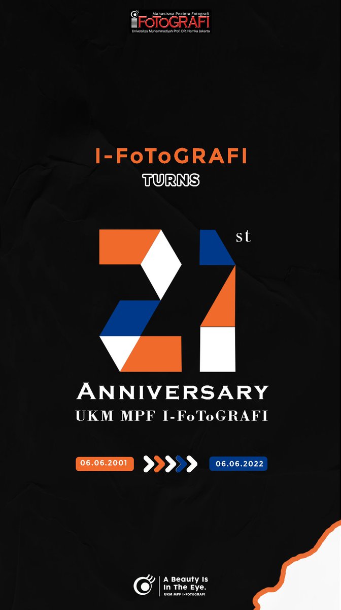 Tepat pada hari ini I-FOTOGRAFI sudah menginjak 21 tahun. 

Semoga dengan bertambahnya usia, organisasi ini menjadi lebih baik, sukses &amp; tak henti berkarya✨ 

"A beauty is in the eye"