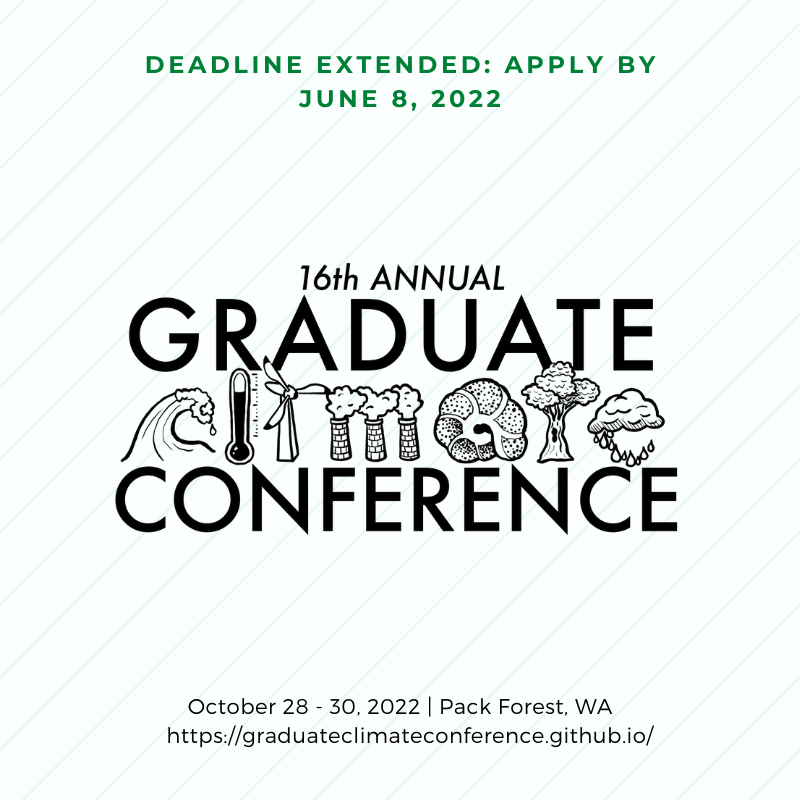 gradclimateconf's tweet photo. Only TWO days left to submit your abstract to #GCC2022.

Apply now at https://t.co/NlJeoVYDQX https://t.co/aK1w9GASV8