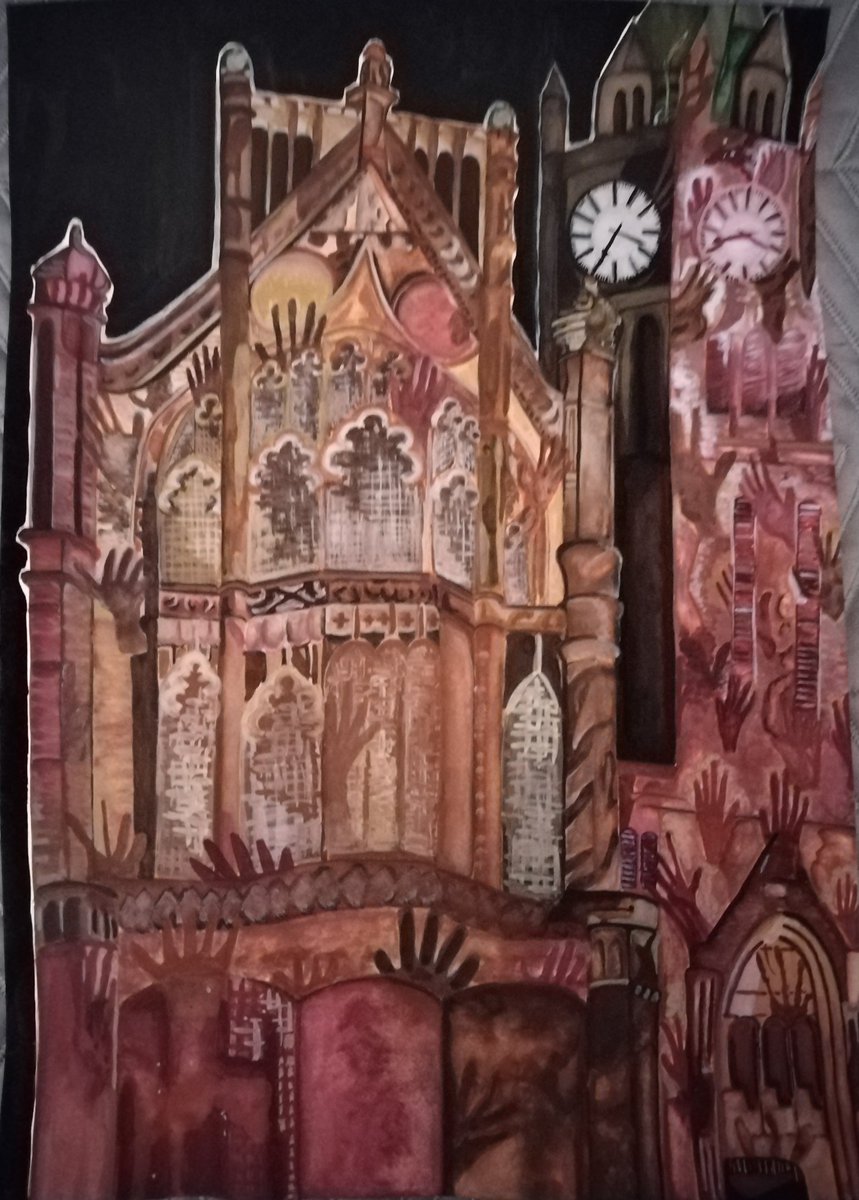 ShazMcCD's tweet photo. Finished piece. This was one of the light displays projected on to the Guildhall in April. #guildhallderry #Derry #artmatters #talented @StCecilias_Art https://t.co/H5ieixLQGW