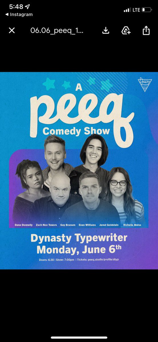 TOMORROW NIGHT! Get ur tix before they’re gone! 7pm @JoinTheDynasty w this killer lineup 🔥🔥🔥  @guybranum @ZachNoeTowers @RichelleMeiss @danadonnelly @ItsEvanWilliams   

eventbrite.com/e/a-peeq-comed…