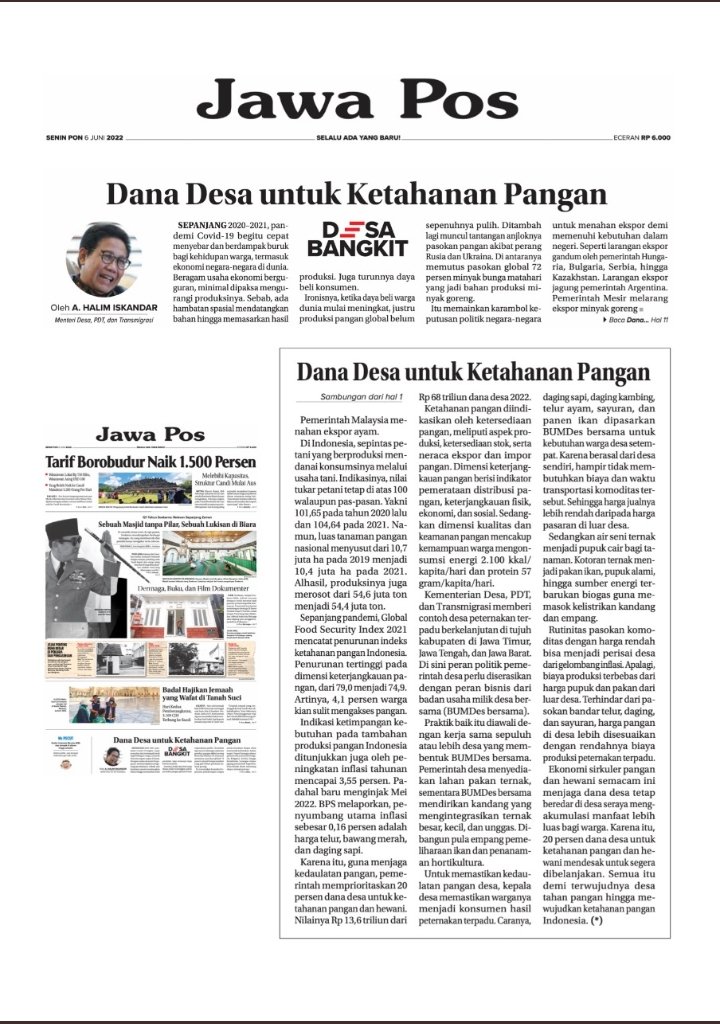 Dana Desa untuk Program Ketahanan Pangan
#Desabangkit
<a href="/jokowi/">Joko Widodo</a> 
<a href="/halimiskandarnu/">ABDUL HALIM ISKANDAR</a>
@Kemendespdtt
<a href="/malik_haramain/">malikharamain</a>
<a href="/imansyukri/">Iman Sukri</a>
<a href="/taufikmadjid71/">IG : taufik.madjid</a>
<a href="/azzameldzikrie/">#SantriIndonesia</a> 
<a href="/tppkemendes/">TPP KEMENDES</a>
<a href="/P3MDKalteng/">P3MD PROV KALTENG</a> 
<a href="/P3mdBaritoUtara/">P3MD Barut Kalteng</a>