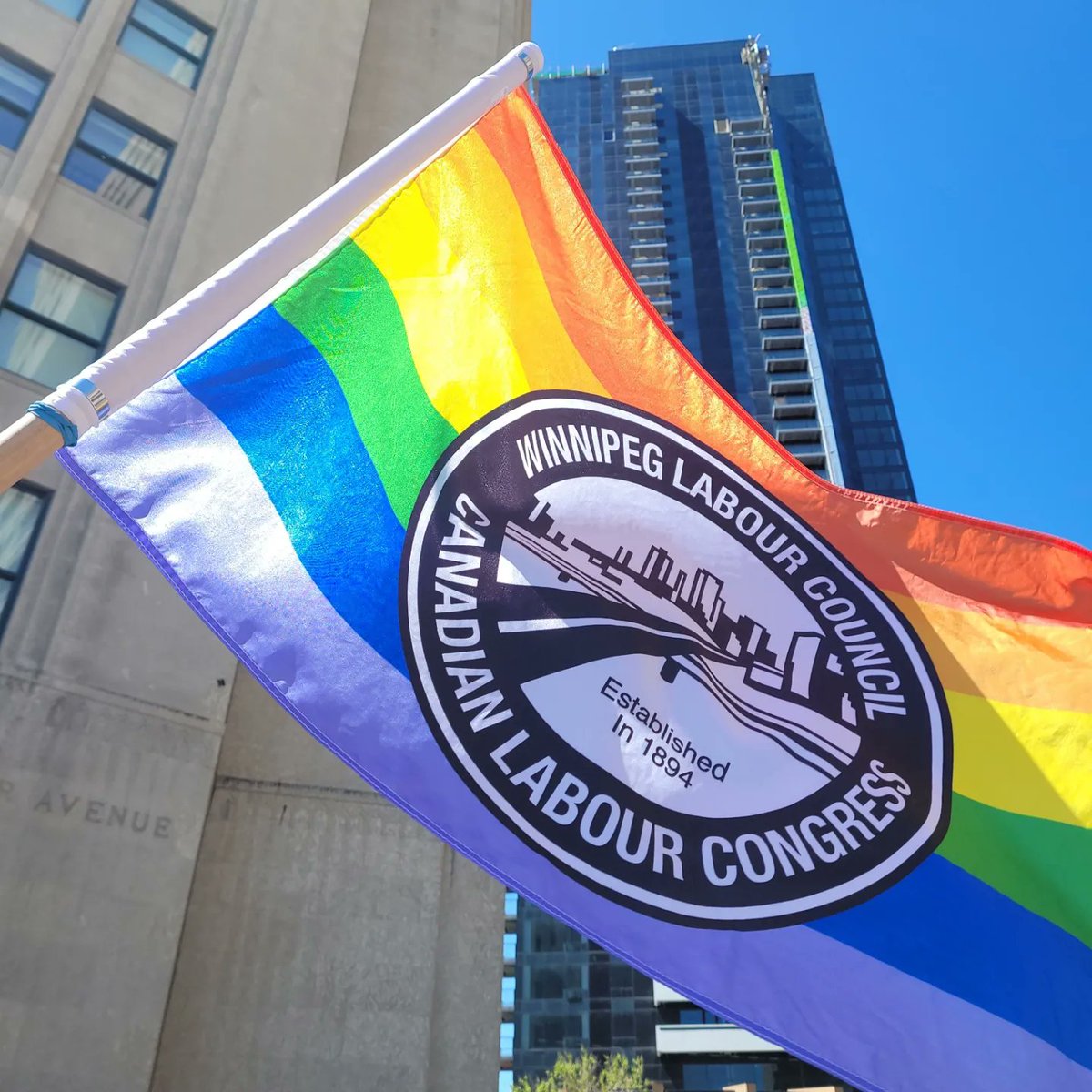 WLC1894's tweet photo. Happy Pride! 🏳️‍🌈🏳️‍🌈🏳️‍🌈

WLC and Winnipeg's unions were proud to be part of the huge labour turnout at the Pride Parade.

Today and every day, we stand in solidarity with 2SLGBTQ+ Winnipeggers. 1/2 https://t.co/TGidSQXhCK