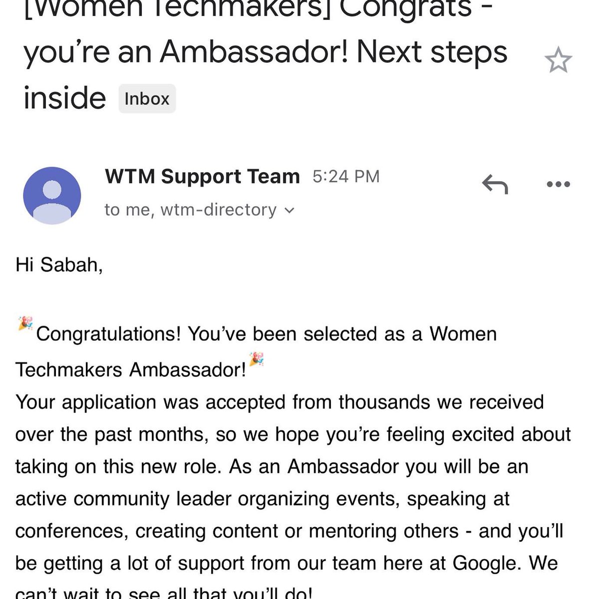 I’m selected as a Women techmakers Ambassador💗 #WTMAmbassdor