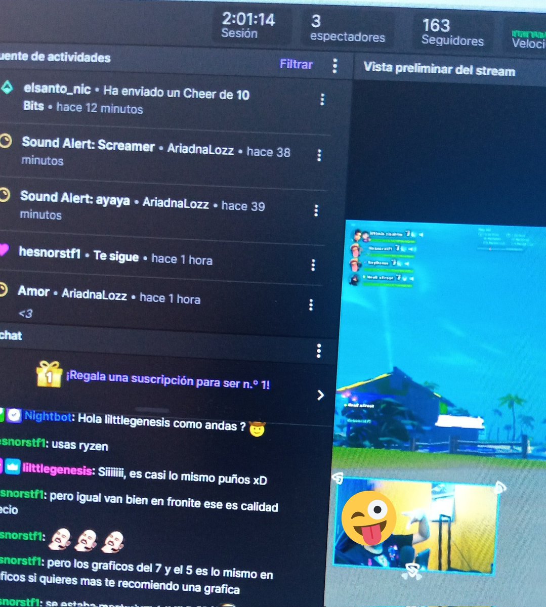 zizabtw's tweet photo. Nos fue bien en el stream de la nueva Season de #Fortnite 🤙🏻 
#twitchstreamer https://t.co/J6mNjw7Sux