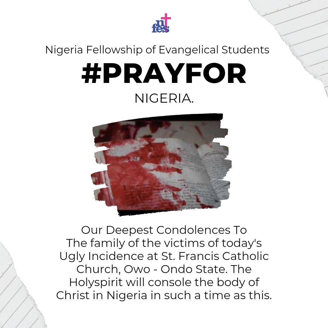 Our deepest condolences to the family of the victims of the ugly incidence at St. Francis Catholic Church Owo. The Lord will console us all.
#OndoBleeds #OWO