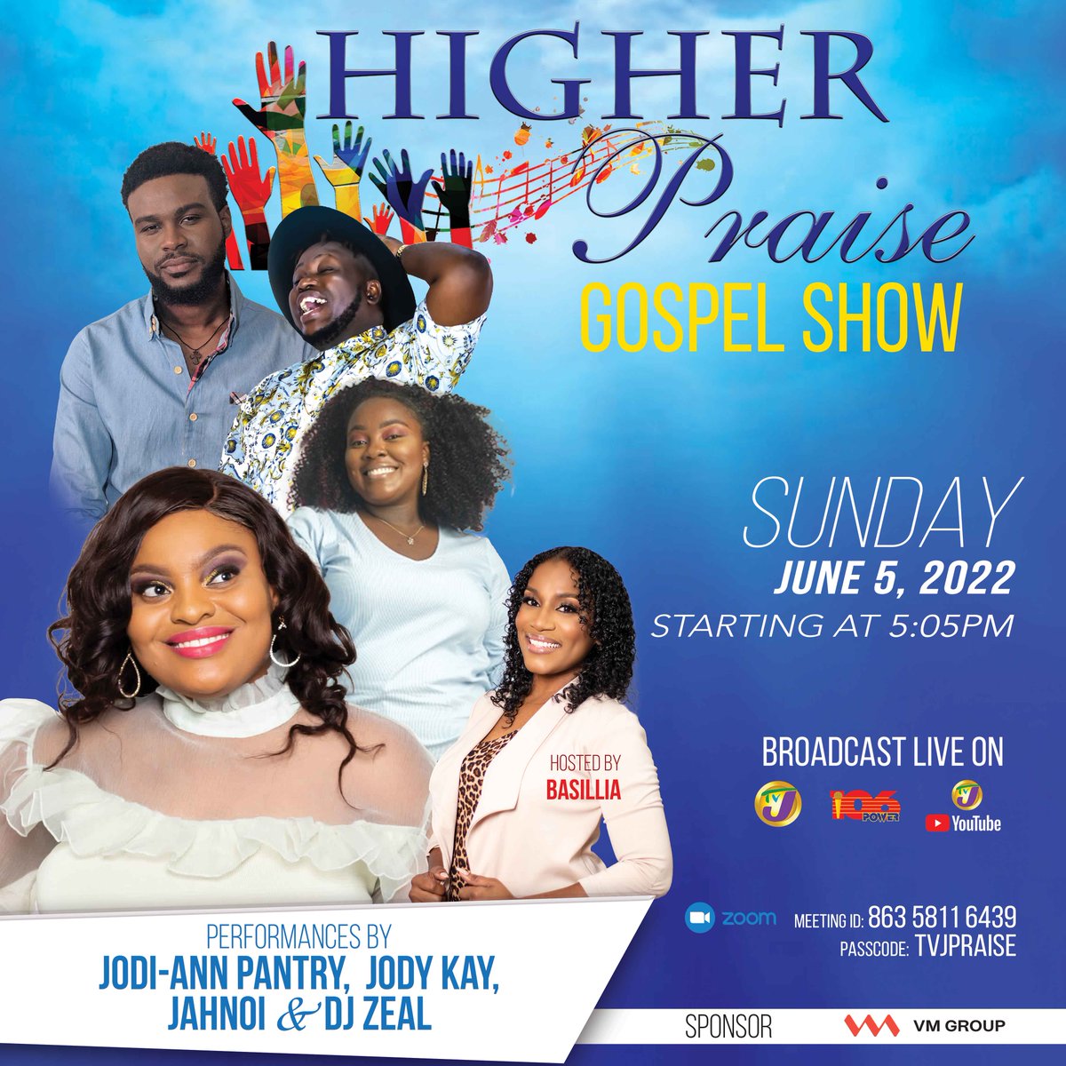televisionjam1's tweet photo. #Zoom is the place to be this evening at 5:05PM for #TVJHigherPraise. Come and share your praise and worship with some of Jamaica's biggest gospel artistes.

See you then!

MEETING ID: 863 5811 6439
PASSCODE: TVJPRAISE

#HigherPraise #live #gospelmusic #music #TVJ https://t.co/v5fSrbS59I
