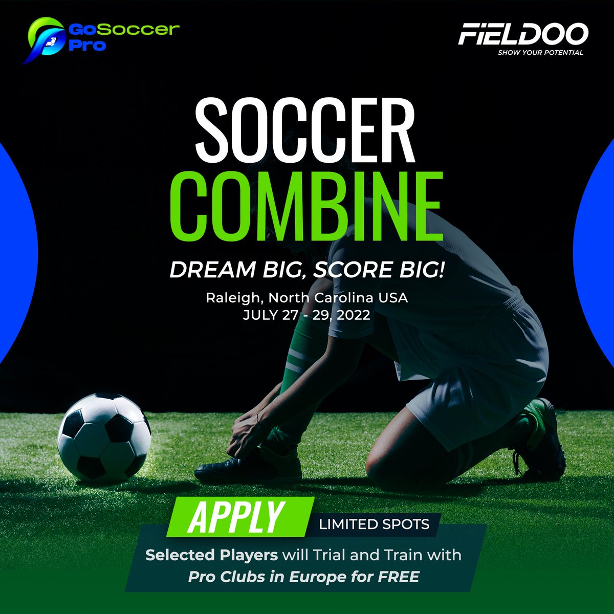 GoSoccerPro's tweet photo. Top players will be invited to Europe at no charge. #proscoccertryout https://t.co/aCdHhipswJ
