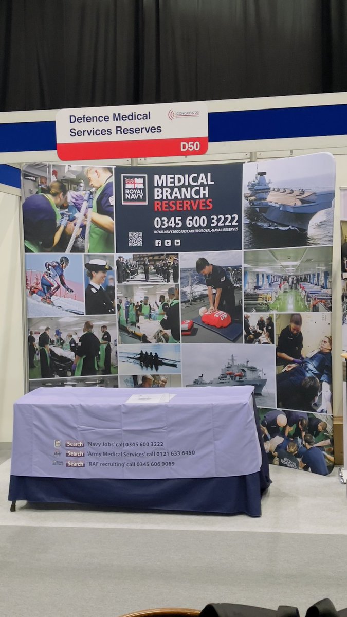 We are all set ready for 3 days of @theRCN Congress at SEC Glasgow. Pop by stand D50 and find out more about nursing careers full or part time in the RN or RNR. @QARNNS @MedicsNavy @RNReserve @HNNS_qarnns @CdreMelRobinson @SrgCdreMarshall @DMS_MilMed