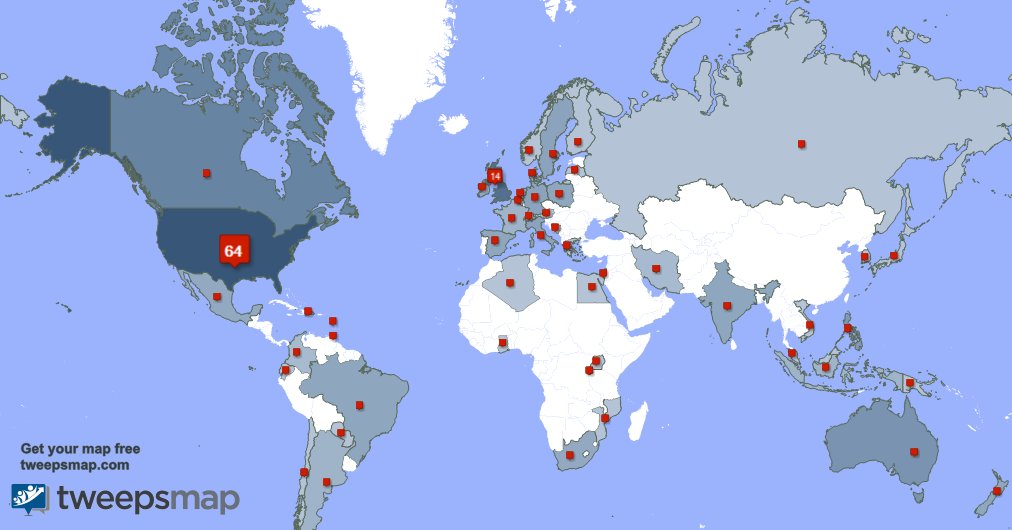 My followers live in USA (65%), UK.(14%)... Get your map: tweepsmap.com/!EpicuriaRadio