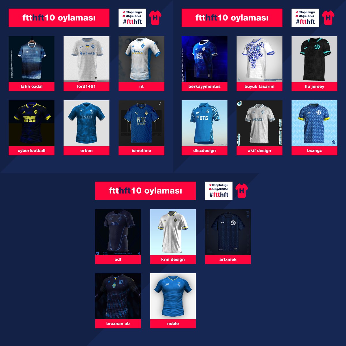 HFT-10 Oylamaları başladı..

Tasarımcıların bu hafta göndermiş oldukları 'Dinamo Kiev' çalışmaları değerlendirilecek. 

Sen de discord sunucumuza katılarak değerlendirmeye başlayabilirsin..

discord.gg/U5gZR92J