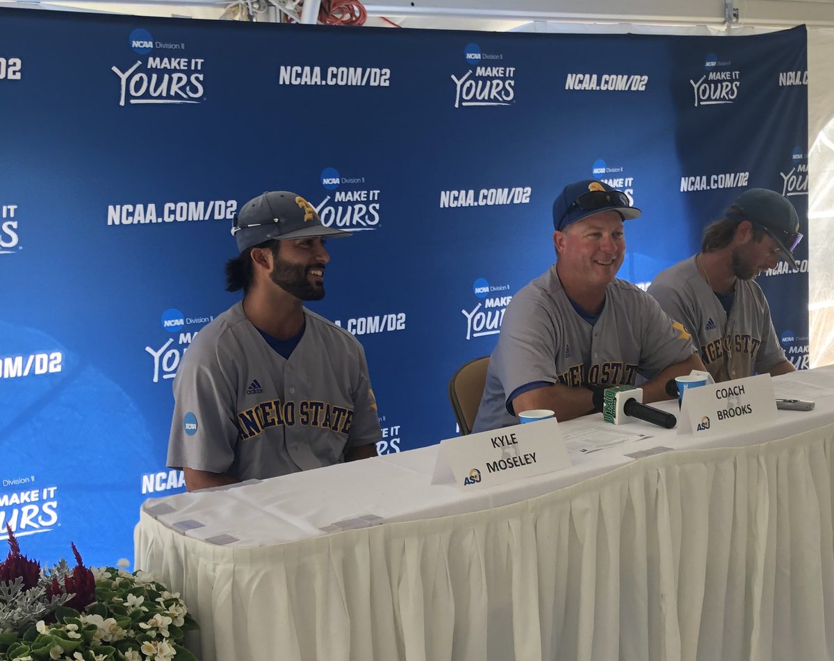 NCAADII's tweet photo. “Probably about everything. It was really nice.”

@angeloathletics reliever Kyle Moseley on his fantastic 5.1 innings in relief in #D2BSB National Championship finals victory. https://t.co/EWifY5UJtA
