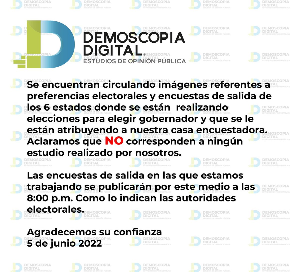 DemoscopiaDigit's tweet image. Comunicado de Demoscopia Digital.