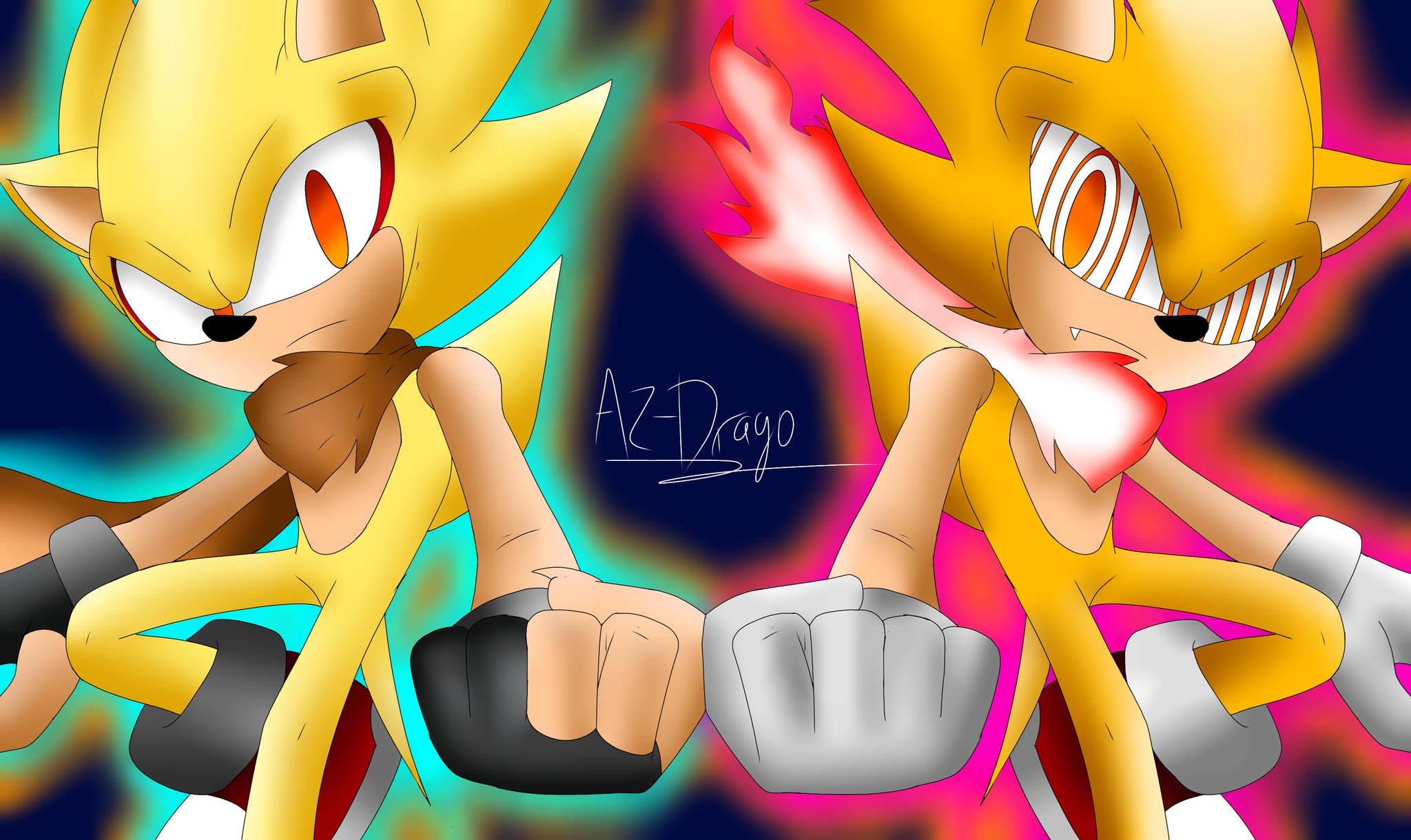 Sonic vs Fleetway Super S. Fanart