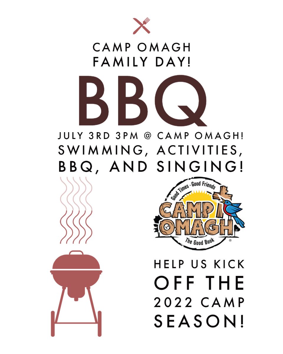 campomagh's tweet photo. Come help #CampOmagh kick off the 2022 season with a Family BBQ, swimming, singing, and activities!

July 3rd from 3pm @ Camp Omagh

1014 Lower Baseline W., Milton

While we've got your attention, don't forget to register for 2022!  https://t.co/3EWaoKoSmG

See you this summer! https://t.co/hcc7YTxYe8