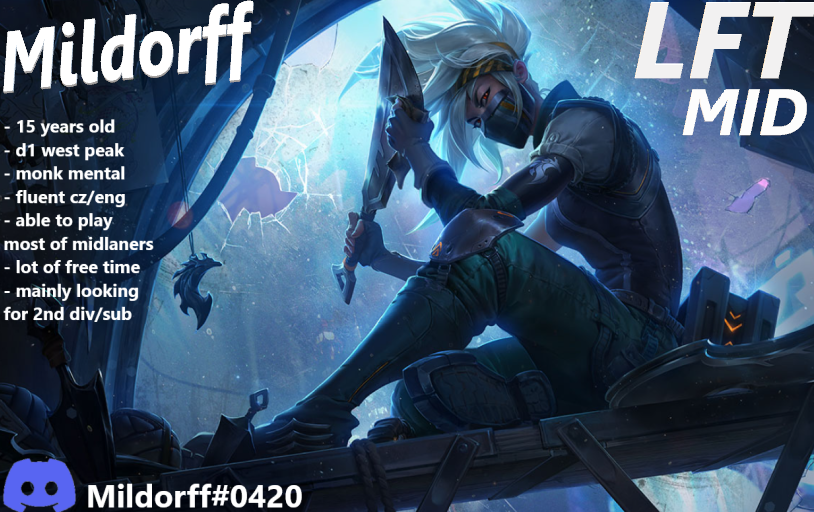 Mildorff's tweet photo. Hi, since split has ended for me after finishing 2nd in 3rd czech league with @ERKOEsports, i am now lft

For more info, contact me through DMs or discord

Likes &amp; retweets appreciated 🥺🖤

useful links: https://t.co/LrbsIeVioV
refs: @mendo_lol @riotdopa https://t.co/CbHik2AQEy