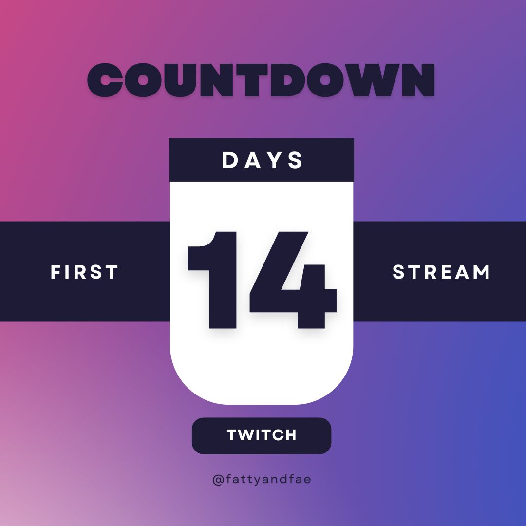 fattyandfae's tweet photo. And just like that, a date has been set! Our first Twitch stream will be on Sunday, June 19th. We hope to see you there! 

https://t.co/1qXiHaJPW7 #smallstreamer #twitch #firststream #countdown https://t.co/lW0kkuXKws