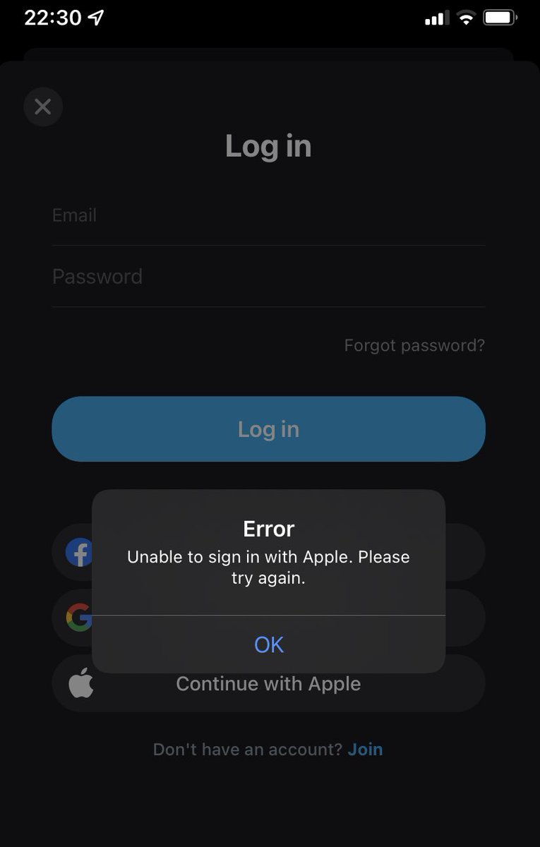 ctreacy1987's tweet photo. @Vimeo keeping getting this error when trying to login using Apple ID. https://t.co/zk3sfLT79D