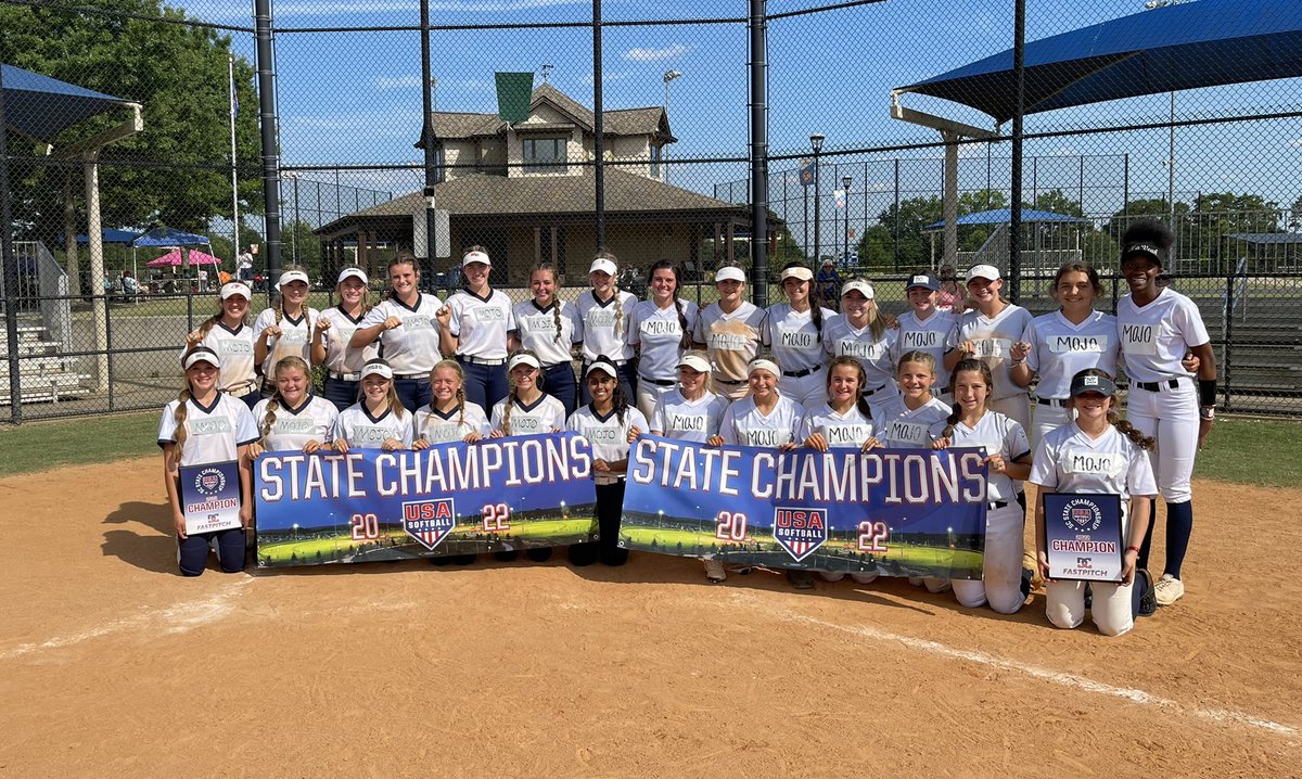 Mojo_Carolinas's tweet photo. 2022 USA Softball SC State Champions
14u, 16u &amp; 18u Sweep 🧹🧹🧹

Mojo Pedy: 18u Champions 4-0
Mojo Pedy/McGowan: 18u Co-Champions 5-1
Mojo Pedy/Hyatt: 16u Champions 6-0
Mojo Pedy/Grice 14u Champions 6-0

21-1 overall &amp; only loss was against each other in undefeated game of 18u! https://t.co/se2KnzSFej