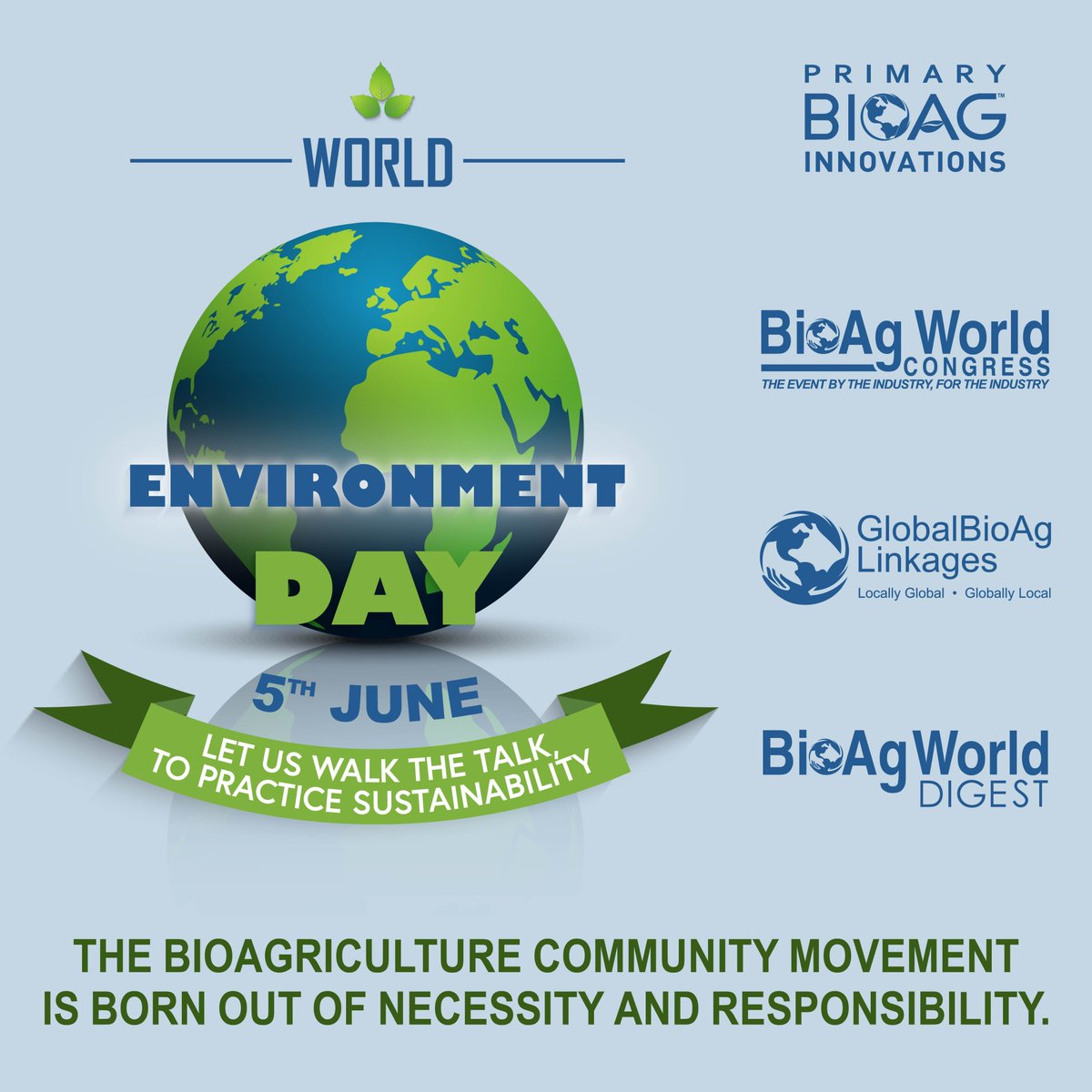 The success of these responsibilities rests upon us as individuals, communities, companies, farmers and governments. Education and implementation of practices to care for our air, water and soil is dependent upon our actions taken.

#WorldEnvironmentDay #sustainableagriculture