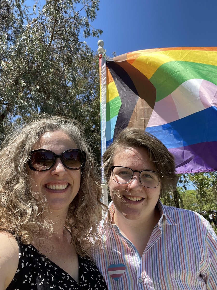 KatieJordanOTD's tweet photo. Happy Pride everyone 🌈#HappyPride Celebrating at our local park #PrideMonth https://t.co/uyp8oijCWm