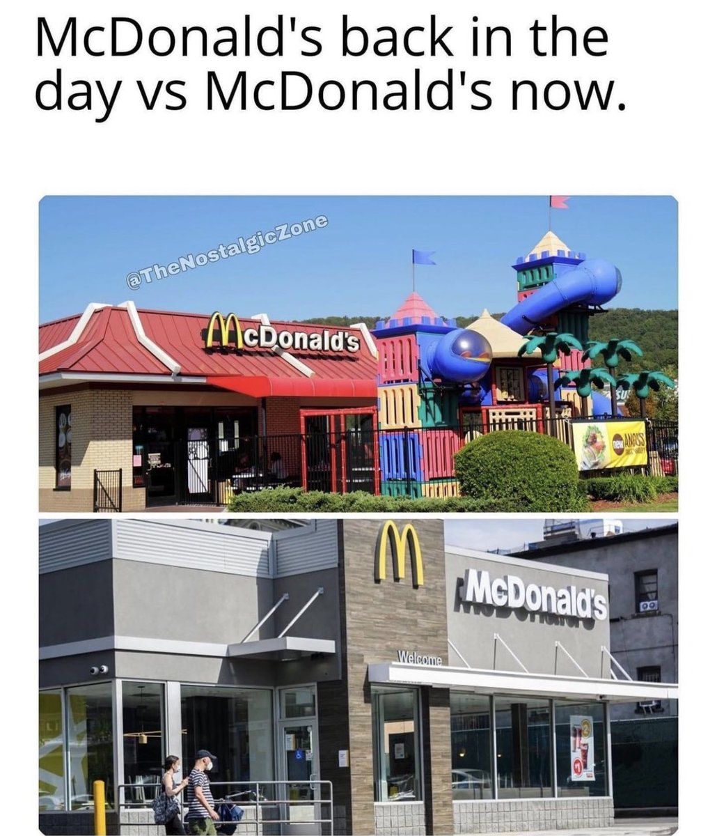 I can’t even count the amount of times I’ve fallen off the McDonald’s playground as a kid 😂