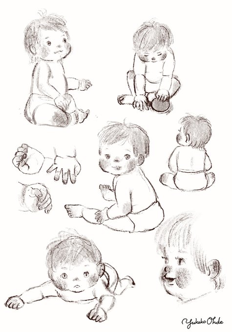 赤ちゃんの資料を観て練習するのが楽しい👶 
