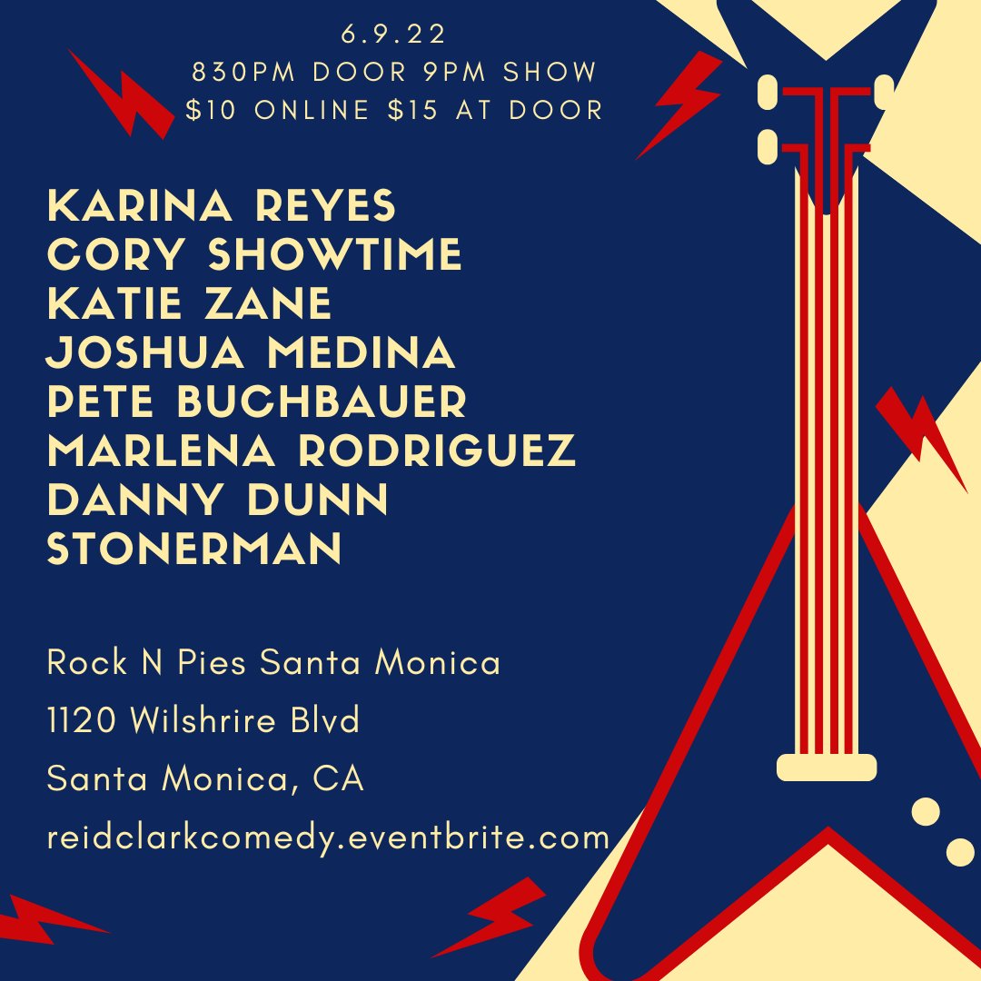 Second #Thursday of the month means we are in #santamonica for a stellar line up of stand up comedians here to rock the mic at #rockncomedy 

#thingstodosantamonica #santamonicaevents #santamonicacomedy #westside #lacomedy #losangelescomedy #eventssantamonica