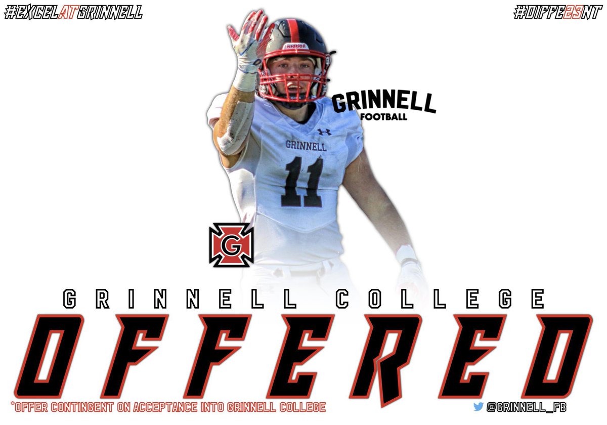 After a great phone call with <a href="/CoachBlalock44/">Gene</a>, i’m very excited and thankful to announce I have received an offer from Grinnell College!! <a href="/McHenryFootball/">McHenry Football</a> <a href="/CoachSaboFIST/">Kevin Sabo</a> <a href="/FISTFootball/">FIST FootballAcademy</a> <a href="/coachbeard/">Chris Beard</a> <a href="/CoachBigPete/">Peter "Coach Big Pete" Leinweber</a> <a href="/WE_R_WARRIORS1/">McHenry Athletics</a>