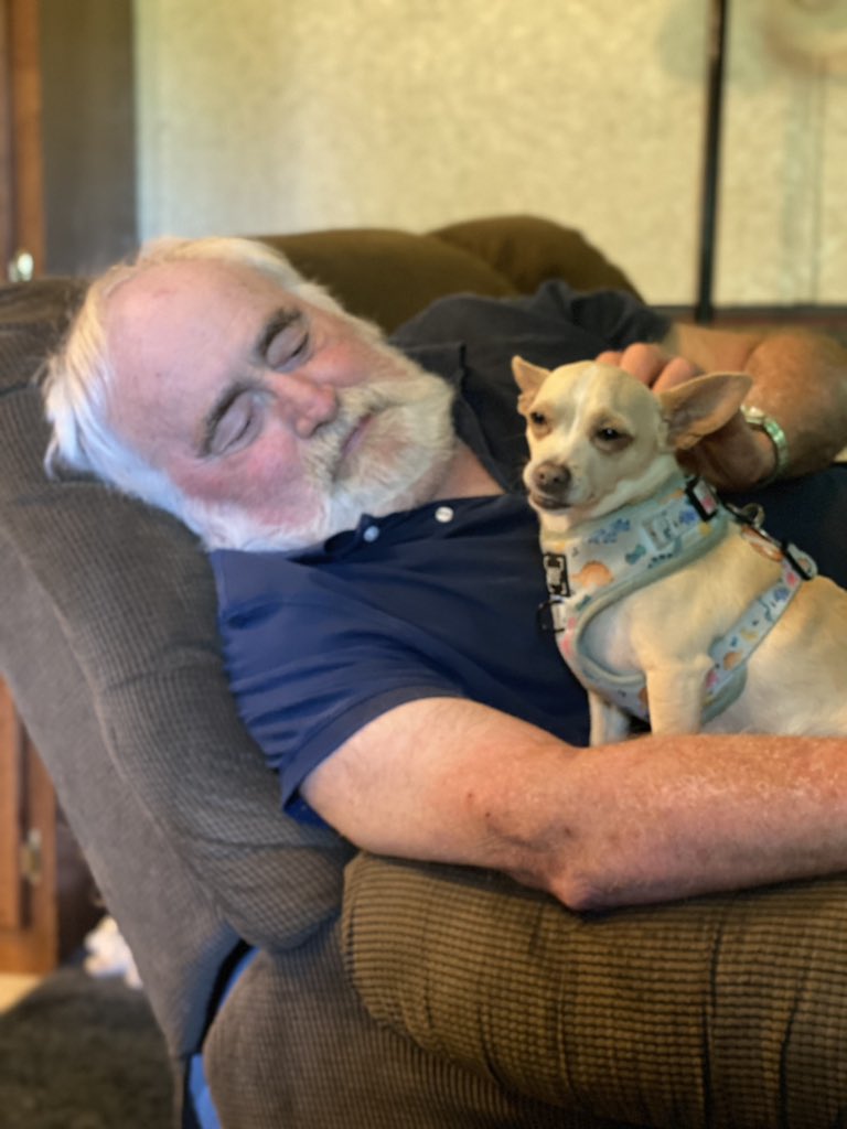 lelizabethbd's tweet photo. New favorite picture of my daddy 🥺 he’ll never admit how much he loves a good doggie https://t.co/dMDTmP7hDp
