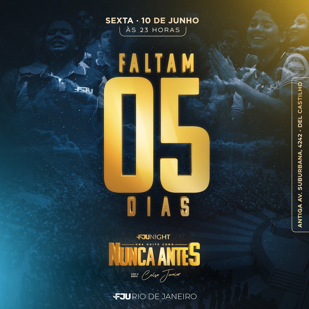 Olha, eu tenho um recado super especial pra você... ✉️  
Faltam apenas 5 dias para a Vigília FJU Night, Uma Noite Como Nunca Antes!!!!😁😁

#FJURiodejaneiro  #VemPraFJU