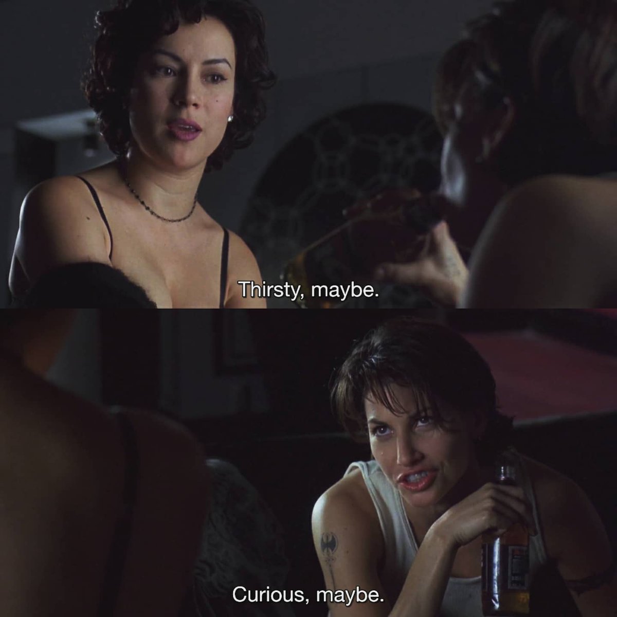 nitehawkcinema's tweet photo. Gina Gershon &amp; Jennifer Tilly star in the Wachowski sisters’ BOUND. 

Part of BE GAY, DO CRIME at Nitehawk Prospect Park 6/16 with a live drag &amp; burlesque preshow by @switchnplay: https://t.co/ZgSYajG6ga https://t.co/RiSfnYYhTd