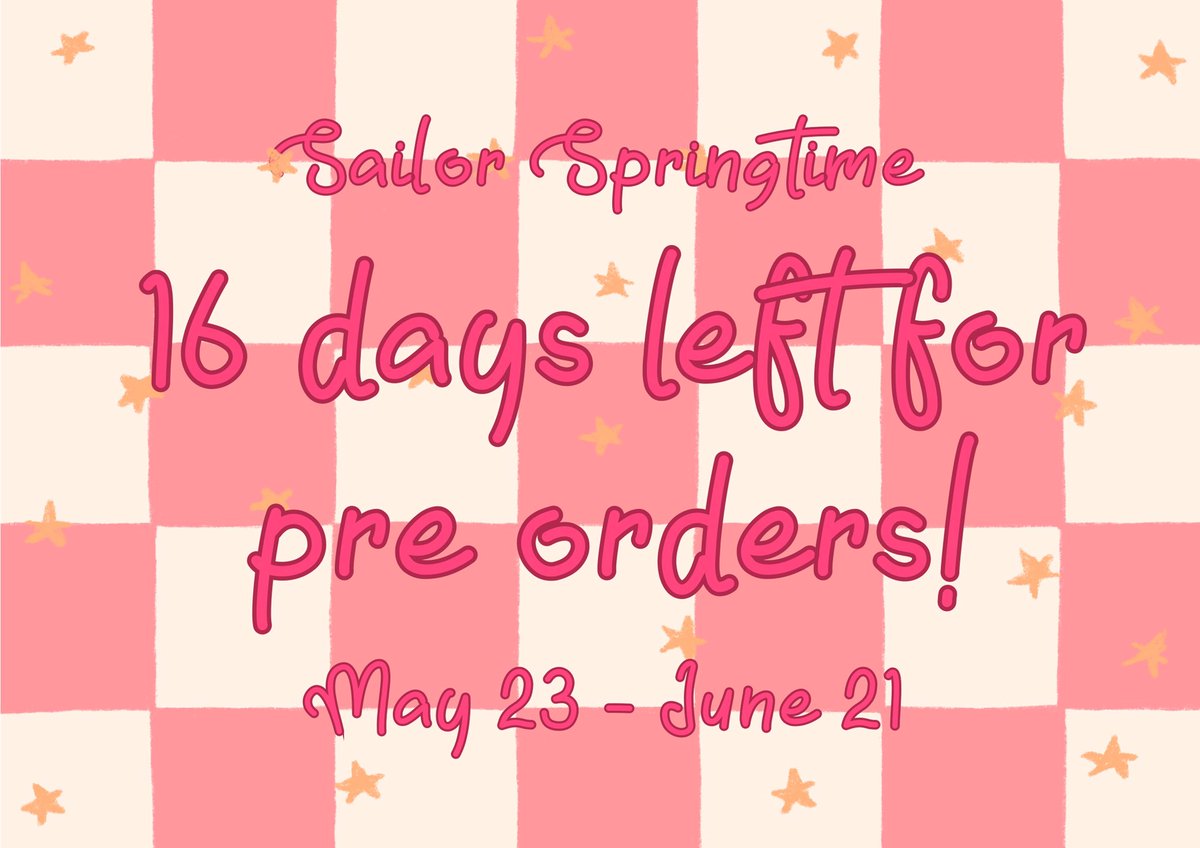 sailor_spring's tweet photo. only 16 days left to preorder from sailor springtime! be sure to check out all the fun &amp; flowery merch we have available through our shop at https://t.co/rXP1ma2AJ4 !! 🌷🍰🌸 https://t.co/4U6C7AAbxw