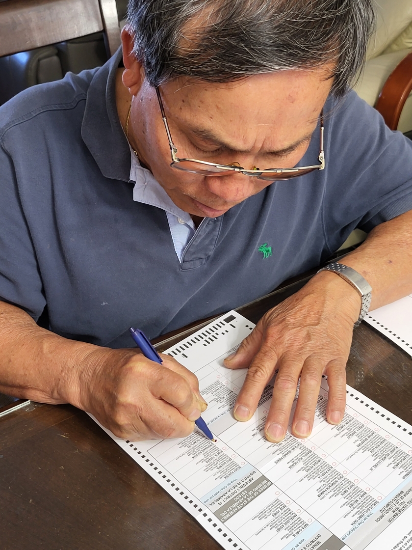 StephNguyenCA's tweet photo. What an emotional and heartfelt moment it was for me to witness my parents voting for their daughter for the first time. They left Vietnam for one thing - a better life for our family. Now I’m running for an office to build a better life for our community. #APIStrong https://t.co/a4V9kkcXcH
